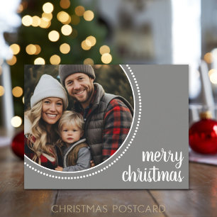 Cartes Pour Fêtes Annuelles Simple Joyeux Noël Photo Polka Dot Bordure