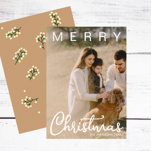 Cartes Pour Fêtes Annuelles Simple Joyeux Noël Script 2 Photo Moderne