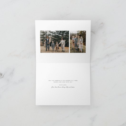 Cartes Pour Fêtes Annuelles Simple Joyeux Noël Script 3 Photo (Intérieur)