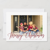 Cartes Pour Fêtes Annuelles Simple Joyeux Noël Script Photo Grey (Devant)
