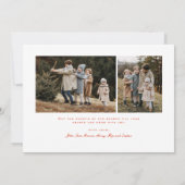 Cartes Pour Fêtes Annuelles Simple Joyeux Script 3 Photo Noël (Dos)