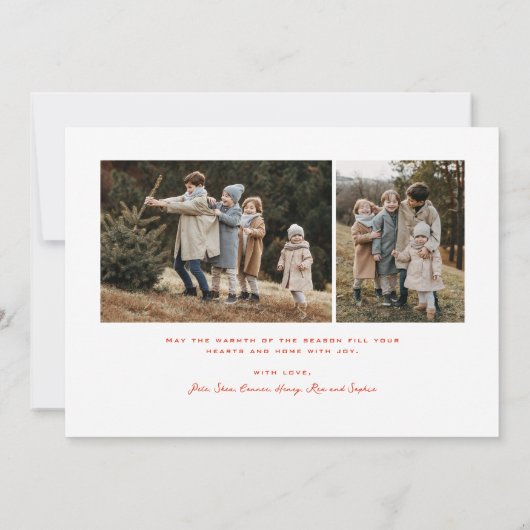 Cartes Pour Fêtes Annuelles Simple Joyeux Script 3 Photo Noël (Dos)