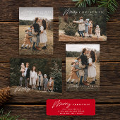 Cartes Pour Fêtes Annuelles Simple Joyeux Script 3 Photo Noël