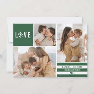 Cartes Pour Fêtes Annuelles Simple Love 3 Photo Collage Stripes Modernes Ver