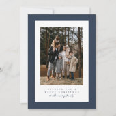 Cartes Pour Fêtes Annuelles Simple marine bleu tweet cadre photo de Noël (Devant)