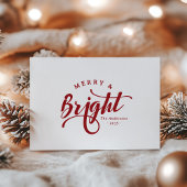 Cartes Pour Fêtes Annuelles Simple Merry and Bright Calligraphy Script