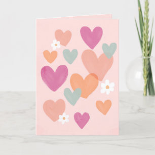 Cartes Pour Fêtes Annuelles Simple mignon Coeurs modernes Saint Valentin