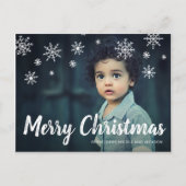 Cartes Pour Fêtes Annuelles Simple mignon Snowflakes Noël moderne (Devant)