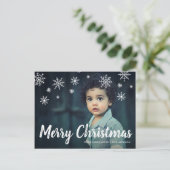 Cartes Pour Fêtes Annuelles Simple mignon Snowflakes Noël moderne (Debout devant)