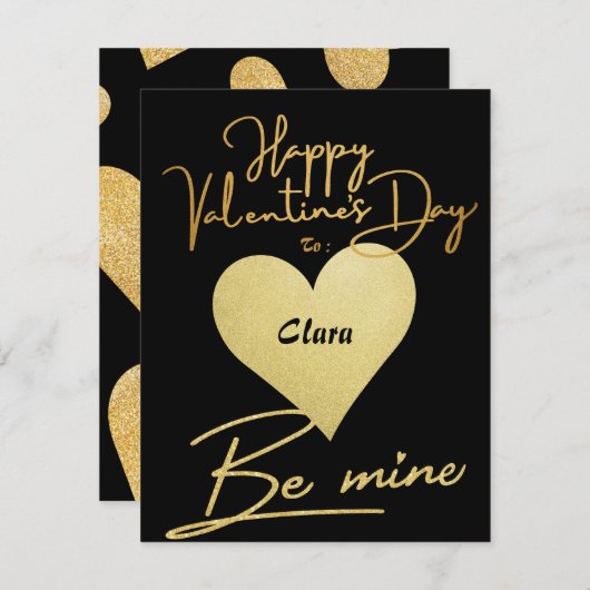 Cartes Pour Fêtes Annuelles Simple mignonne coeur Joyeux Valentines jour Coupl (Devant / Derrière)