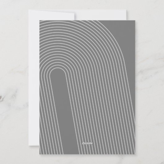 Cartes Pour Fêtes Annuelles Simple Minimal - 10 Photo - Zen Arch Gris Blanc (Dos)