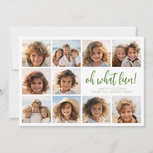 Cartes Pour Fêtes Annuelles Simple Minimal - 10 Photo - Zen Arch Vert Blanc (Devant)