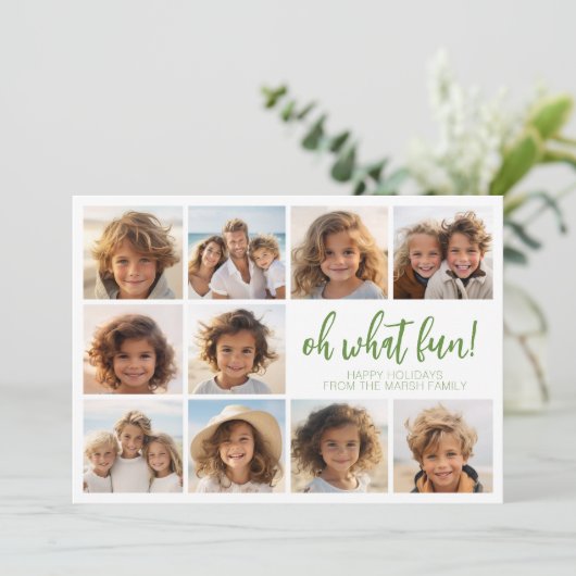Cartes Pour Fêtes Annuelles Simple Minimal - 10 Photo - Zen Arch Vert Blanc (Debout devant)