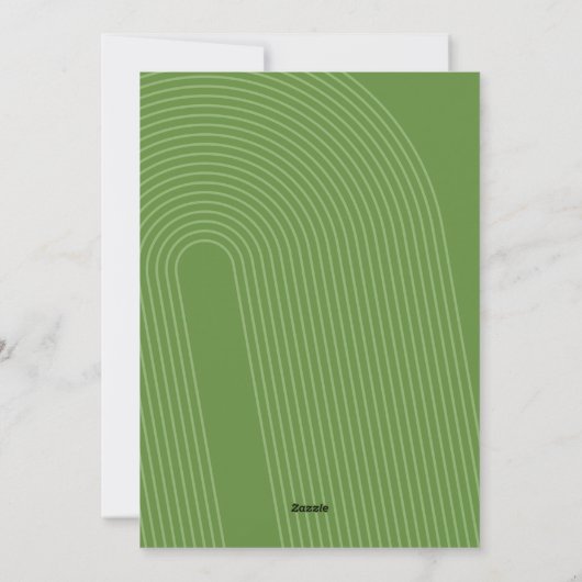 Cartes Pour Fêtes Annuelles Simple Minimal 4 Photo - Arc Zen Vert Blanc (Dos)