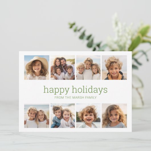 Cartes Pour Fêtes Annuelles Simple Minimal - 8 Photo - Zen Arch Vert Blanc (Debout devant)