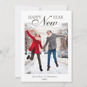 Cartes Pour Fêtes Annuelles Simple minimaliste Bonne photo du Nouvel An