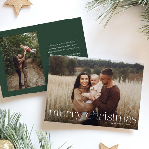 Cartes Pour Fêtes Annuelles Simple minimaliste Élégant Deux photos Joyeux Noël