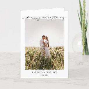 Cartes Pour Fêtes Annuelles Simple minimaliste Élégant Photo Noël classique