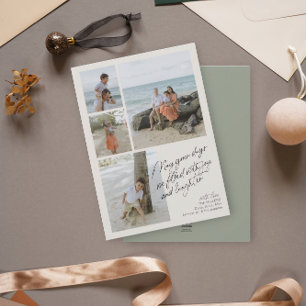 Cartes Pour Fêtes Annuelles Simple minimaliste Joy Laugher Collage photo vert