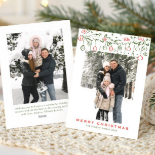 Cartes Pour Fêtes Annuelles Simple minimaliste Joyeux Noël Boho 2 Photo