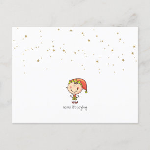 Cartes Pour Fêtes Annuelles Simple minimaliste Merriest Petit Elfe Noël