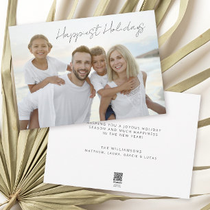 Cartes Pour Fêtes Annuelles Simple minimaliste Photo de famille Noël le plus j