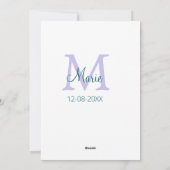 Cartes Pour Fêtes Annuelles simple minimum ajouter nom monogramme violet vert  (Dos)