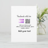 Cartes Pour Fêtes Annuelles Simple minimum q r code ajouter logo code d'analys (Debout devant)