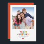 Cartes Pour Fêtes Annuelles Simple Modern Colorful Christmas Photo<br><div class="desc">A colorful,  fun and festive family photo Christmas card. Personalize it with your photo and name.</div>