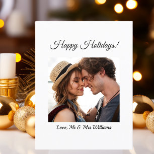 Cartes Pour Fêtes Annuelles Simple Modern Couple Photo Joyeux Noël