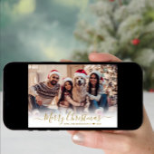 Cartes Pour Fêtes Annuelles Simple Modern Gold Script 2 Photo Noël