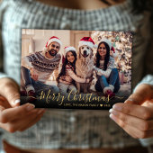 Cartes Pour Fêtes Annuelles Simple Modern Gold Script 2 Photo Noël