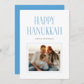 Cartes Pour Fêtes Annuelles Simple Modern Happy Hanukkah Typography Photo (Devant / Derrière)