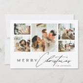 Cartes Pour Fêtes Annuelles Simple Modern Script Photo Collage Red Christmas (Devant)