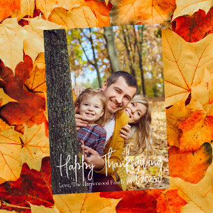 Cartes Pour Fêtes Annuelles Simple moderne automne famille Thanksgiving Photo