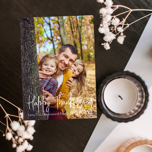 Cartes Pour Fêtes Annuelles Simple moderne automne famille Thanksgiving Photo