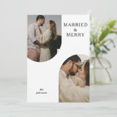 Cartes Pour Fêtes Annuelles Simple moderne Double Arche Deux Photo (Debout devant)