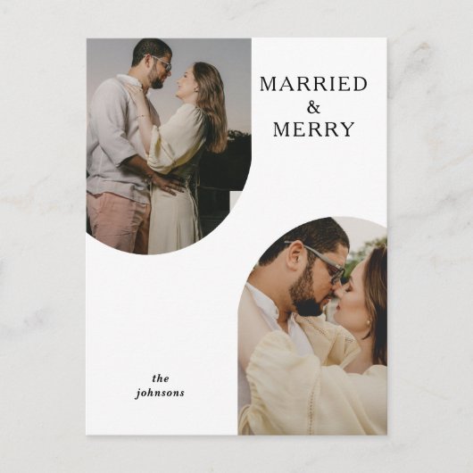 Cartes Pour Fêtes Annuelles Simple moderne Double Arche Deux Photo (Devant)