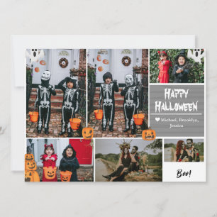 Cartes Pour Fêtes Annuelles Simple moderne Happy Halloween photo collage famil