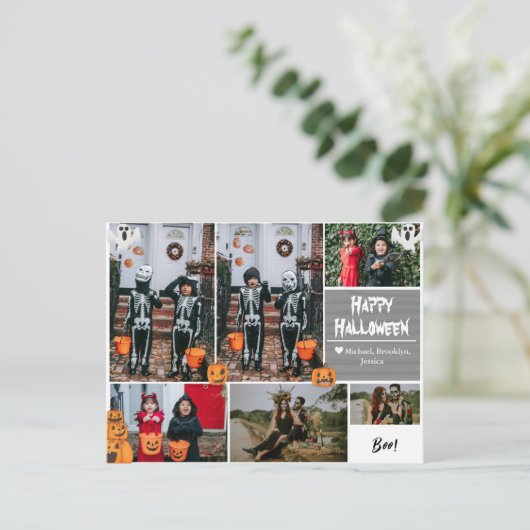 Cartes Pour Fêtes Annuelles Simple moderne Happy Halloween photo collage famil (Debout devant)