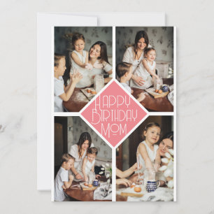 Cartes Pour Fêtes Annuelles Simple moderne heureux anniversaire maman collage