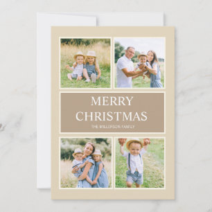 Cartes Pour Fêtes Annuelles Simple moderne Joyeux Noël 4 Photo de famille