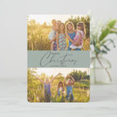 Cartes Pour Fêtes Annuelles Simple moderne Joyeux Noël Green Script Photo (Debout devant)