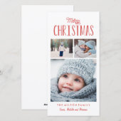 Cartes Pour Fêtes Annuelles Simple moderne Joyeux Noël photo Collage (Devant / Derrière)