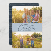 Cartes Pour Fêtes Annuelles Simple moderne Joyeux Noël Script Photo Holiday (Devant / Derrière)