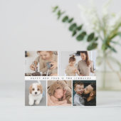 Cartes Pour Fêtes Annuelles Simple moderne Joyeux Nouvel An Famille Photo Coll (Debout devant)