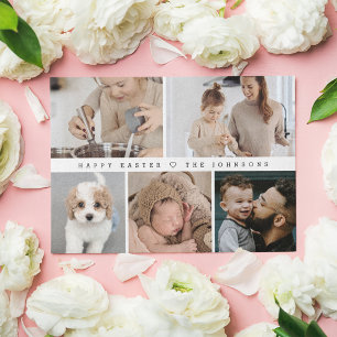 Cartes Pour Fêtes Annuelles Simple moderne Joyeux Pâques Famille Photo Collage