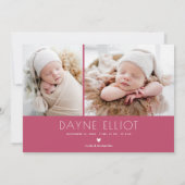 Cartes Pour Fêtes Annuelles Simple Moderne Meilleur Cadeau Naissance Annonce R (Dos)