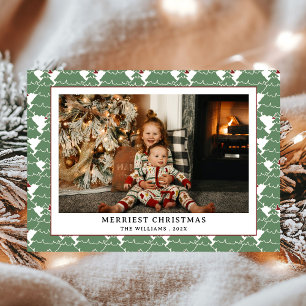 Cartes Pour Fêtes Annuelles Simple moderne Motif rouge vert photo Noël