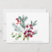 Cartes Pour Fêtes Annuelles Simple moderne Noël vert blanc une photo (Dos)